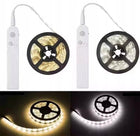Taśma LED czujnik ruchu na baterie + USB do szafy mebli pod łóżko 300cm 3m podświetlenie wnętrz, ciepła barwa światła
