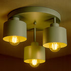 Lampa sufitowa Plafon Żyrandol Oliwkowy Zielony Szałwia 3xE27 382-E3 SPOT oprawa metalowa do salonu, kuchni i jadalni