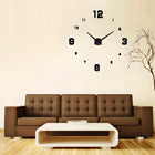 Zegar ścienny 3D nowoczesny przyklejany na ścianę czarny XXL 130 CM DIY czasomierz analogowy, cyfry arabskie, zasilanie