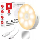 Lampka lampa LED czujnik ruchu zmierzchu nocna do szafy garderoby światło okrągłe oczko 3000K 80 lm zestaw 3 sztuki