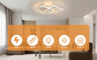 Lampa Sufitowa LED Żyrandol Kwadratowy Biały Nowoczesny 42W 3000K oprawa do salonu i jadalni, ciepła barwa, 2 punkty