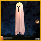 LAMPION WISZĄCY DUCH ŚWIECĄCA DEKORACJA HALLOWEEN DUSZEK OZDOBA BIAŁY 90CM widmo, zjawa, straszydło na imprezę