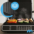 Opiekacz grill elektryczny toster do kanapek rozkładany 2500W wyświetlacz nominalna srebrny/szary