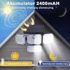 Lampa solarna LED 333 LED 4 panele pilot czujnik ruchu PIR panel zewnętrzny reflektor na podjazd garaż ogród 800 lm 8 w