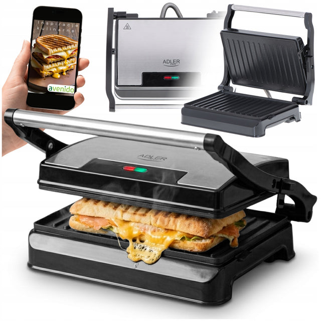 Grill elektryczny opiekacz składany toster do kanapek panini non-stick 1200 nominalna