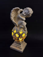 Solarny anioł LED aniołek 26 CM ogród taras kula dekoracja solar figurka świetlna, ozdoba zewnętrzna, biała lampka