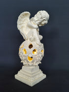 Solarny anioł LED aniołek 26 CM ogród taras kula dekoracja solar figurka świetlna, ozdoba zewnętrzna, biała lampka
