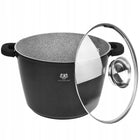 Garnek duży 6,2l indukcja GAZ wysoki garnek marmurkowy do piekarnika garnki aluminiowy z powłoką granitową, średnica 24