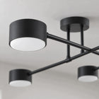 Lampa Sufitowa Wisząca Żyrandol Spot Halogenowa Czarna 6x GX53 oprawa metalowa do salonu kuchni jadalni 15 W