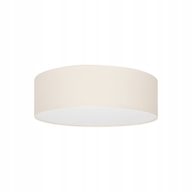 Plafon kremowy 30cm tondo abażur tkanina plexi 1xE27 lampa do salonu biura okrągła oprawa sufitowa do sypialni i kuchni, bez żarówki, do 18 w