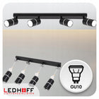 Lampa sufitowa LED szyna SPOT oprawa halogenowa 4x GU10 TUBA CZARNA srebrna aluminiowa listwa oświetleniowa, 4 punkty