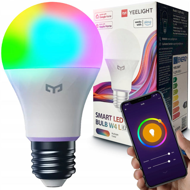 Żarówka LED E27 8W 806lm RGB ściemnialna Kolorowa inteligentna WiFi smart źródło światła do lampy, ciepła biel 2700 K