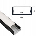 Profil do taśmy LED Czarny Aluminiowy Nawierzchniowy Szeroki 20mm 2m 2taśmy listwa montażowa, kanał oświetleniowy
