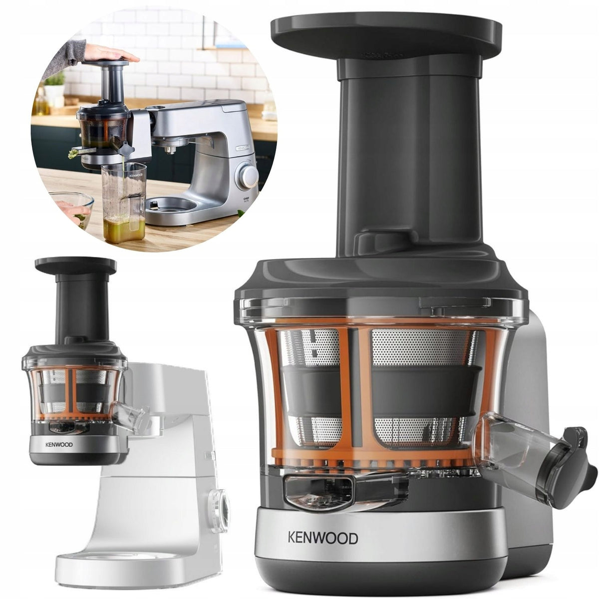 Przystawka do wyciskania owoców Kenwood KAX720PL Wyciskarka do Kenwood akcesorium kuchenne, zbiornik na sok 400 ml