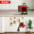 Poziomica laserowa 4D 16 linii laser krzyżowy 360 zestaw + statyw 120cm niwelator budowlany, zielona wiązka, zasięg 30