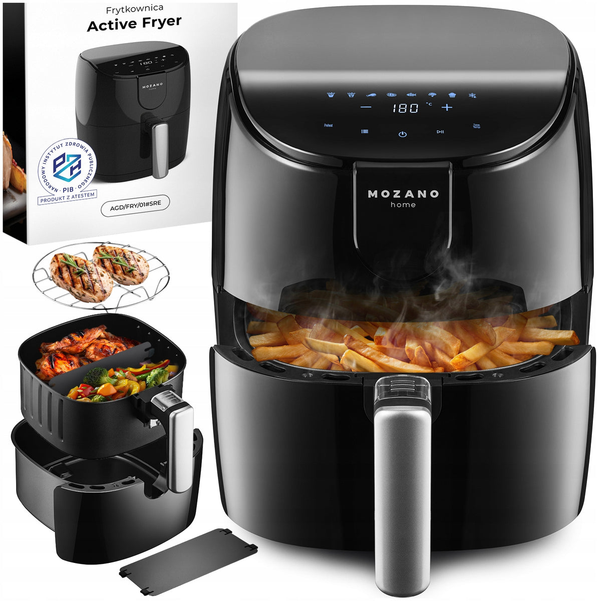 Frytkownica beztłuszczowa frytownica AIR fryer separator 4l 1500 w czarny
