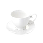 KOMPLET KAWOWY ZESTAW FILIŻANKI FLORINA ZE SPODKIEM GAMMA 330ML 12el 6sos porcelanowe kubki do herbaty, białe, gładkie