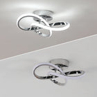 Lampa Sufitowa Plafon LED Nowoczesny Żyrandol Srebrny 30W 6500K do Salonu oprawa aluminiowa 25 cm ze zintegrowanym