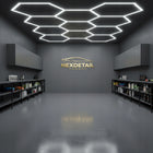 Hexagon Lampa LED 419x301 cm XXL Sufitowa Panel Oświetlenie Do Garażu plafon geometryczny, oprawa warsztatowa, zimna