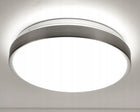 Plafon LED Lampa Sufitowa Natynkowy Sufitowy 2xE27 Łazienkowy Okrągły oprawa bez żarówek, biało-srebrna, szerokość 30