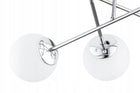 Lampa Wisząca Sufitowa Żyrandol Chrom Białe Kule Milo LED E27 oświetlenie do salonu i jadalni, 4 źródła światła