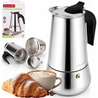 Kawiarka do parzenia kawy stalowa zaparzacz 450 ml czajnik dzbanek kamille na indukcję, moka, espresso, 9 filiżanek