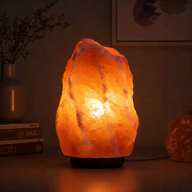 Lampa solna Himalajska XXL 13-15KG jonizator Lampka Naturalna bryła soli oświetlenie dekoracyjne do wnętrz, żarówka w zestawie, zasilanie sieciowe