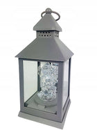 ZNICZ ELEKTRYCZNY LED ANIOŁ ANIOŁEK LATARENKA ZNICZ GRÓB DEKORACJA SZARY lampion nagrobny na baterie, 24 cm, czas