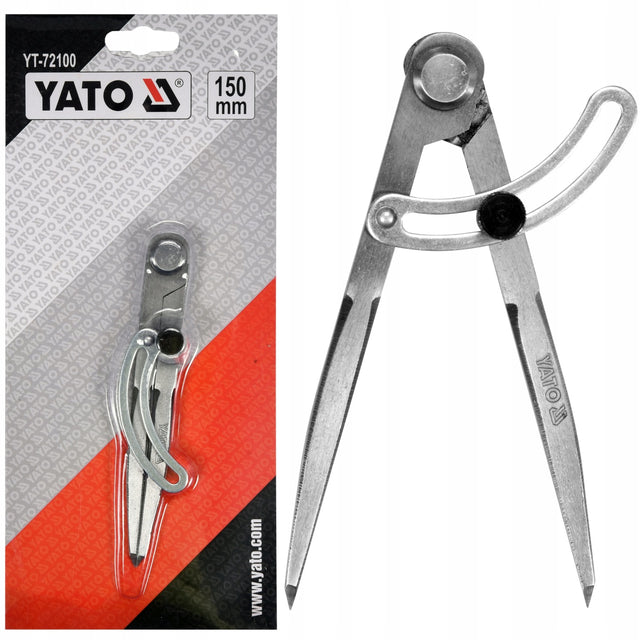 Cyrkiel ślusarski z prowadnicą 150mm yato traserski do wyznaczania okręgów, metalowy przyrząd do kreślenia