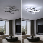 Lampa Sufitowa LED Plafon Srebrny Żyrandol Nowoczesny do Salonu 30W 6500K oprawa aluminiowa 30 cm, oświetlenie pokoju i
