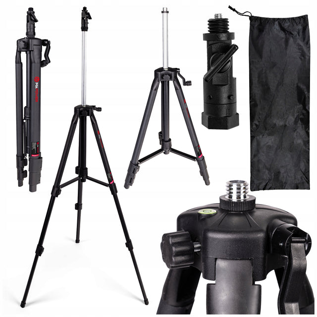 Statyw poziomicy laserowej do lasera trójnóg z libellą gwint 5/8" cala 360 podstawa niwelatora, wysokość 120,5 cm, prace pomiarowe