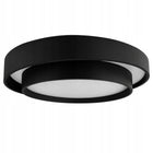 Lampa sufitowa okrągła klasyczna plafon czarny 50cm + pilot 3 kolory LED oprawa do salonu i sypialni, zmienna barwa