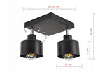 Lampa sufitowa plafon żyrandol loft edison LED oprawa metalowa czarna 2-punktowa E27 60 w do salonu i jadalni