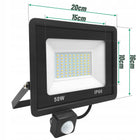 Halogen reflektor naświetlacz lampa LED 50W 4500lm 4500K czujnik ruchu oświetlenie zewnętrzne biały neutralny IP66 do
