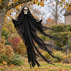 Kościotrup wiszący 116 × 60 cm czarny duch dekoracja Halloween szkielet na imprezę tematyczną, nawiedzonego domu