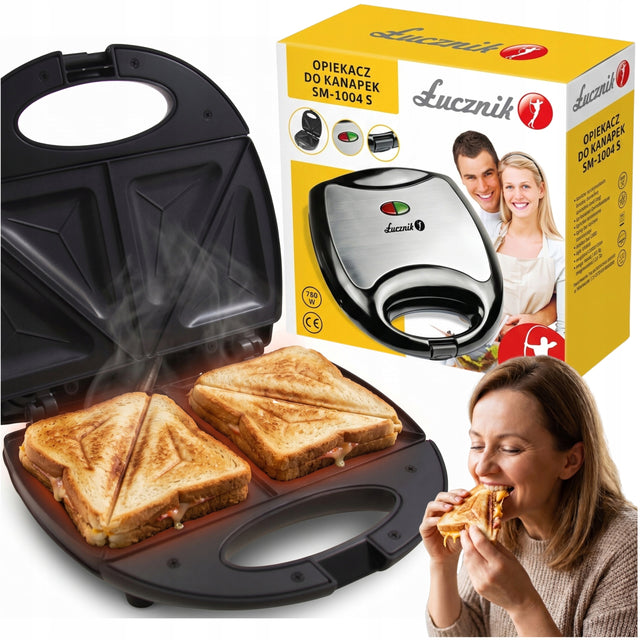 Opiekacz do kanapek tostów Łucznik Toster Sandwich inox teflon 750W nominalna srebrny/szary