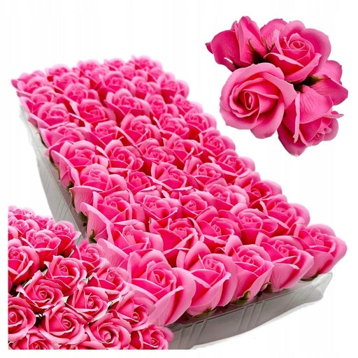 Róże mydlane flower box 50 sztuk główki z szypułką do bukietów dekoracji kwiaty z mydła, różyczki, ozdoba florystyczna
