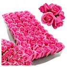 Róże mydlane flower box 50 sztuk główki z szypułką do bukietów dekoracji kwiaty z mydła, różyczki, ozdoba florystyczna
