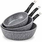 3x patelnia zestaw patelni granitowych 20/22/26 cm indukcja GAZ aluminium do smażenia, kuchnia ceramiczna i