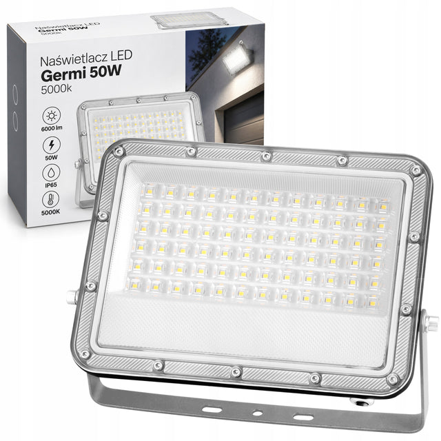 Halogen LED naświetlacz lampa 50W 4500K zewnętrzny IP65 reflektor roboczy oświetlenie posesji 5000 lm biały neutralny