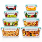 8x szklane pojemniki na żywność zestaw lunchbox żaroodporne uszczelka 8szt do mrożenia, zmywarki i mikrofalówki, na