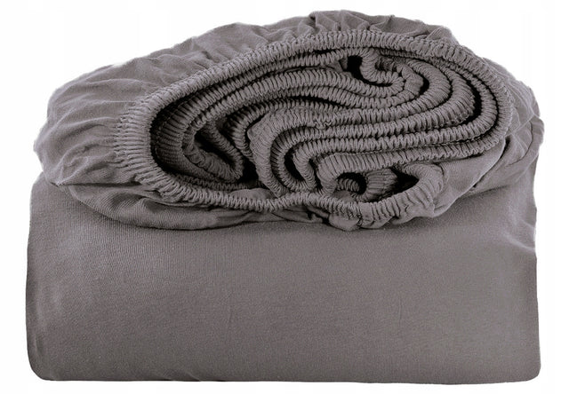 Prześcieradło jersey z gumką 160x200 + 25 CM boki - kolor ciemny szary naciągane na materac, do łóżka małżeńskiego