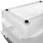Pojemnik z pokrywą do przechowywania 28l organizer plastikowy na zabawki skrzynia na kółkach, bezbarwna, 39x59x17 cm