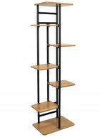 Kwietnik metalowy stojak na kwiaty doniczki stojący 7 półek wysoki craft regał do roślin 120 cm brązowy czarny