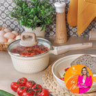 Rondel indukcja Ceramiczny Mały Garnek Kremowy Konighoffer Rosti 18cm 1,7 naczynie do gotowania, do sosów i małych