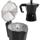 Kawiarka zaparzacz do zaparzania kawy 6 filiżanek 300ml aluminiowa GAZ makinetka moka na indukcję czarna