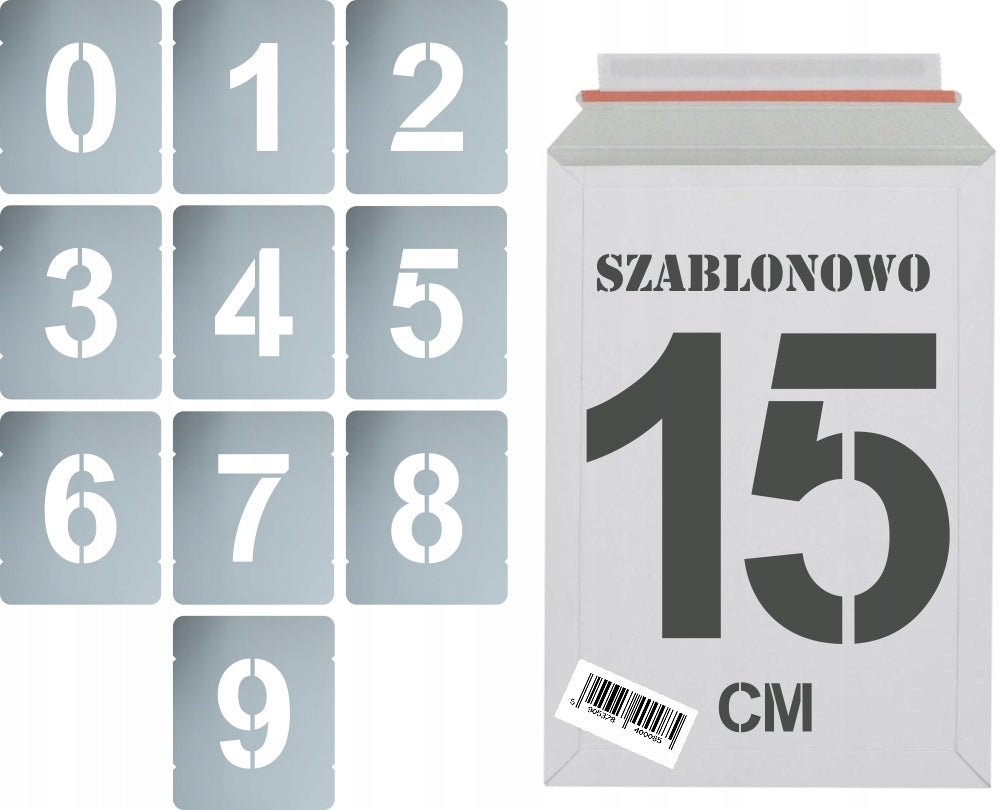 Szablony malarskie wielorazowe Cyfry 15cm zestaw Do Malowania Cyfr 10szt. do oznaczania numerów na ścianach i innych