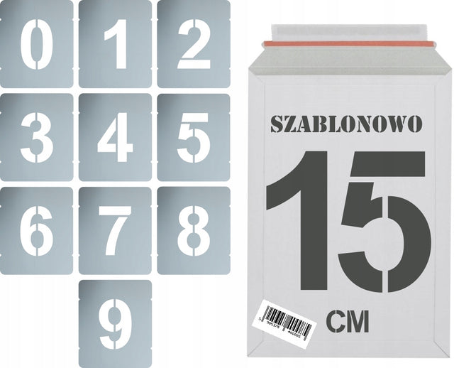 Szablony malarskie wielorazowe Cyfry 15cm zestaw Do Malowania Cyfr 10szt. do oznaczania numerów na ścianach i innych powierzchniach