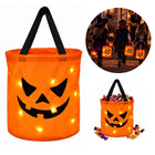 2X torba na cukierki halloween dynia świecąca LED słodycze słodkości pojemnik na łakocie dla dzieci, koszyk na
