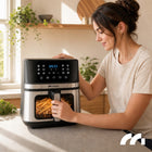 Frytkownica beztłuszczowa frytownica AIR fryer duża 7l mocna 1800W okienko srebrny/szary